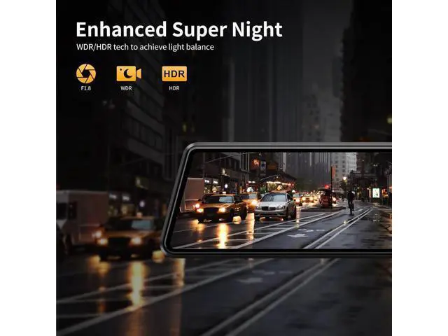 Alt view image 4 of 7 - JOMISE C810 CarPlay Mirror Dash Cam Front and Rear - 2.5K Rear View Mirror Camera, HDR Night Vision, FM/Wireless Audio, DIY 10-Min Install, Extreme Temp Resistant for Snowbelt & Vintage Cars