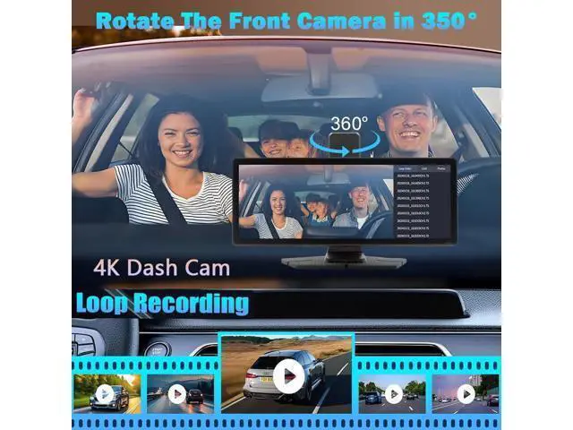 Alt view image 2 of 7 - Wireless Carplay Screen for Car 10.26" 4K 360 Rotation Dash Cam Carplay&Android Auto Car Stereo 1080p Backup Camera GPS Navigation/Mirror Link/Voice Control/Siri/FM Satellite Radio Receiver