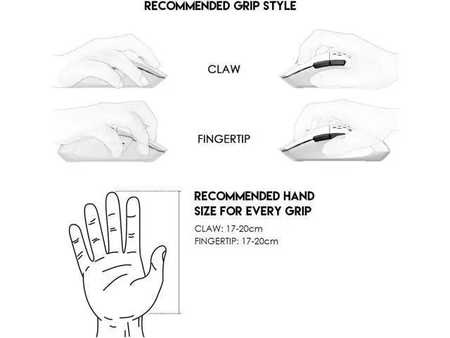 Alt view image 6 of 6 - FANTECH ARIA XD7 Wireless Gaming Mouse Pixart 3395 Gaming Sensor 26000 DPI, HUANO Switches, Super Lightweight 59 Grams and Ambidextrous Egg Shape, 3 Mode Connectivity, White