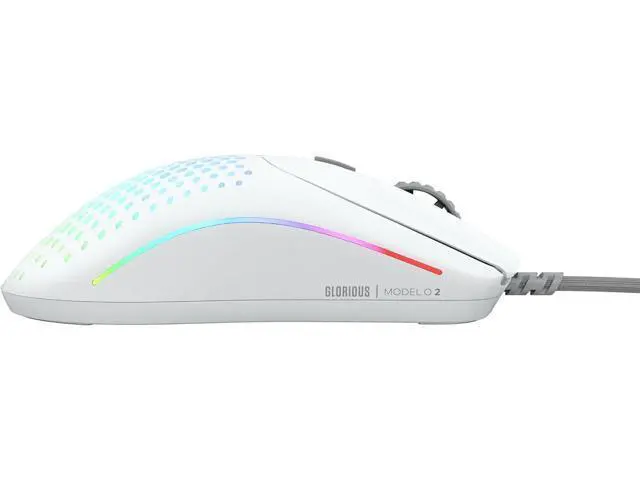 Alt view image 5 of 7 - Glorious Gaming Model O 2 Wired Gaming Mouse - 59g Ultralight, FPS, 26,000 DPI, Motion Sync, 80M Click Rated Switches, 6 Programmable Buttons, Ambidextrous, RGB, PTFE Feet - White