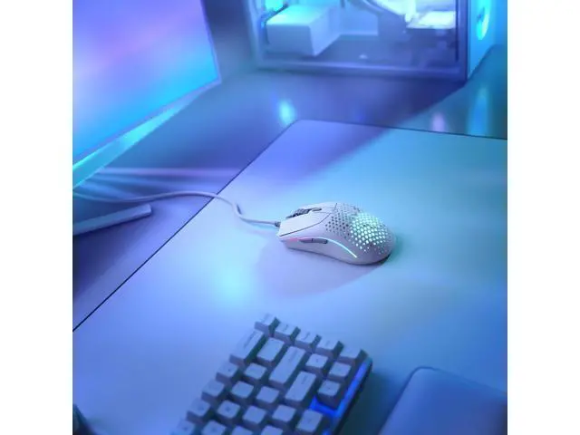 Alt view image 7 of 7 - Glorious Gaming Model O 2 Wired Gaming Mouse - 59g Ultralight, FPS, 26,000 DPI, Motion Sync, 80M Click Rated Switches, 6 Programmable Buttons, Ambidextrous, RGB, PTFE Feet - White