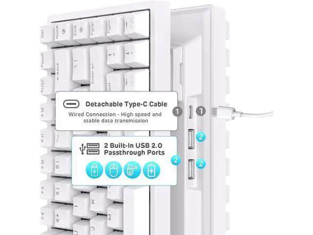 Alt view image 5 of 7 - RK ROYAL KLUDGE RK84 Wireless Blue Backlit 75% Triple Mode BT5.0/2.4G/USB-C Hot Swappable Mechanical Keyboard, 84 Keys Tenkeyless Mechanical Keyboard w/Programmable Software, Blue Switch
