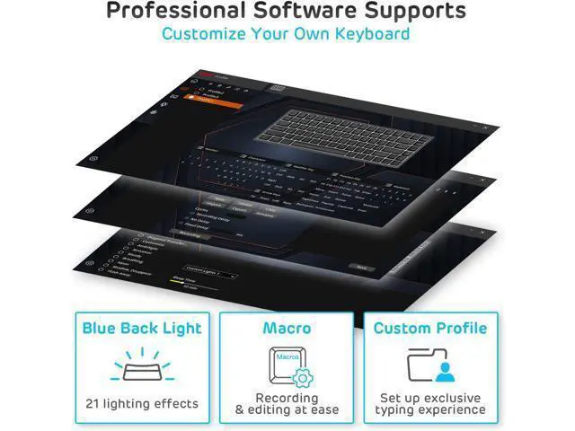 Alt view image 6 of 7 - RK ROYAL KLUDGE RK84 Wireless Blue Backlit 75% Triple Mode BT5.0/2.4G/USB-C Hot Swappable Mechanical Keyboard, 84 Keys Tenkeyless Mechanical Keyboard w/Programmable Software, Blue Switch