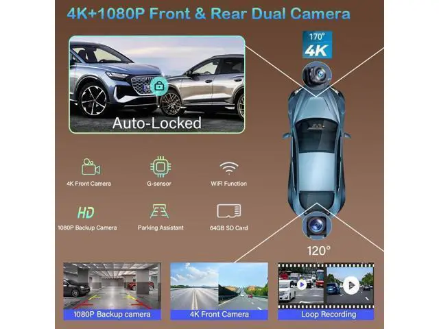 Alt view image 6 of 7 - Wireless Carplay Screen for Car 10.26" 4K 360 Rotation Dash Cam Carplay&Android Auto Car Stereo 1080p Backup Camera GPS Navigation/Mirror Link/Voice Control/Siri/FM Satellite Radio Receiver