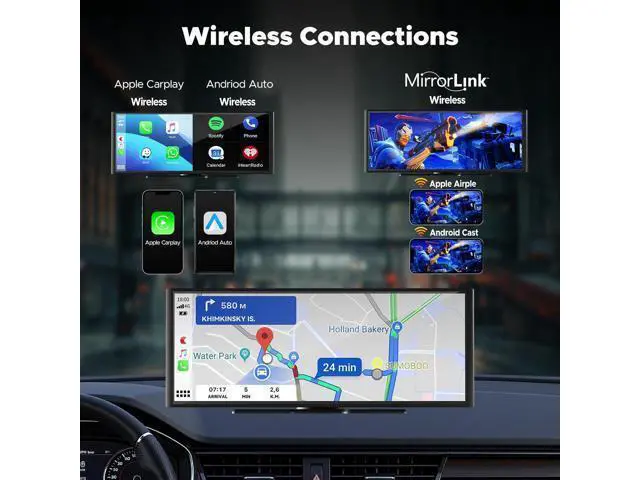 Alt view image 2 of 7 - Volam 9.26'' Carplay Screen for Car with 4K Dash Cam, Compatible with Apple Carplay & Android Auto, Carplay with 1080p Backup Camera, Mirror Link, Loop Recording, GPS Navigation