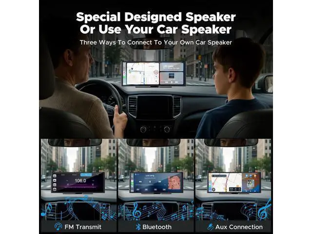 Alt view image 4 of 7 - Volam 9.26'' Carplay Screen for Car with 4K Dash Cam, Compatible with Apple Carplay & Android Auto, Carplay with 1080p Backup Camera, Mirror Link, Loop Recording, GPS Navigation