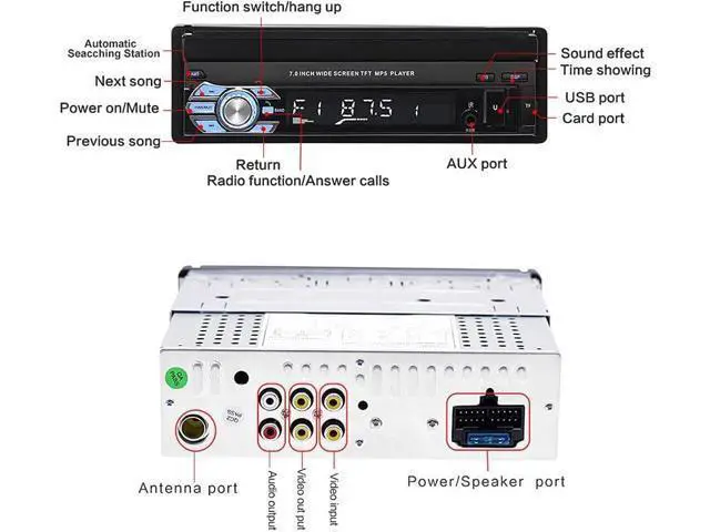 Alt view image 2 of 7 - Bluetooth Single Din Car Stereo 7 Inch Retractable Touchscreen Car Radio with Backup Camera Support Mirror Link