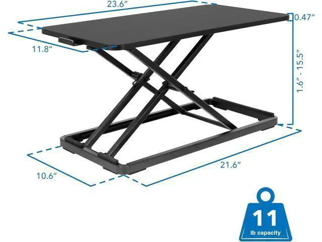 Alt view image 7 of 7 - Mount-It! Standing Keyboard Tray, Height Adjustable Keyboard and Mouse Riser for Desk, Sit Stand Keyboard Platform, Large 23.6" x 11.8 Surface for Keyboard, Mouse or Laptop