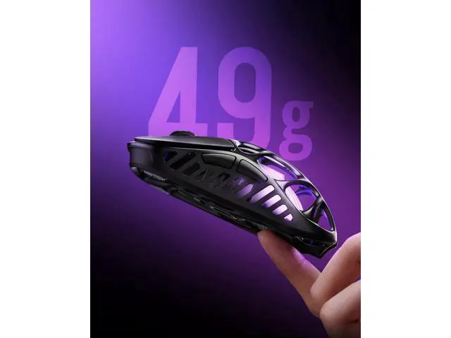 Alt view image 5 of 7 - GravaStar Mercury X Wireless Gaming Mouse 32,000 DPI PAW 3950 Sensor, 1000Hz Polling Rate, Only 49g, Magnesium Alloy Hollow Frame, RGB Lighting, 5 Programmable Buttons