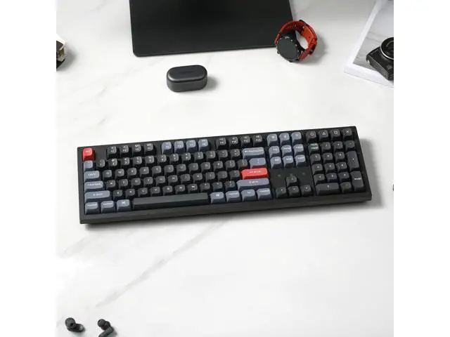 Alt view image 6 of 7 - Keychron K10 Pro Wireless Custom Mechanical Keyboard, QMK/VIA Programmable Bluetooth/Wired White Backlight, Hot-swappable Keychron K Pro Brown Switch - For Mac Windows Linux