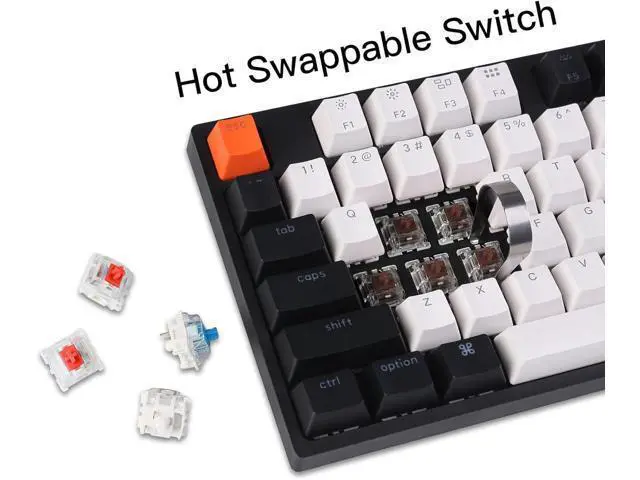 Alt view image 5 of 7 - Keychron C2 Full Size Wired Mechanical Keyboard for Mac, Hot-swappable, Gateron G Pro Brown Switch, RGB Backlight, 104 Keys ABS keycaps Gaming Keyboard for Windows, USB-C Type-C Braid Cable