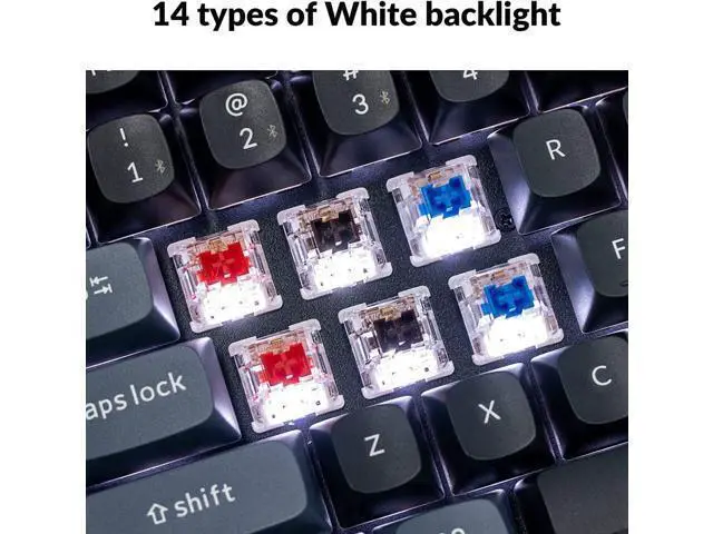 Alt view image 5 of 7 - Keychron K10 Pro QMK/VIA Custom Wireless Mechanical Keyboard, Hot-Swappable Full Size 108 Keys Programmable White LED Backlit Brown Switch, Bluetooth/USB-C Wired Gaming Keyboard for Mac Windows Linux