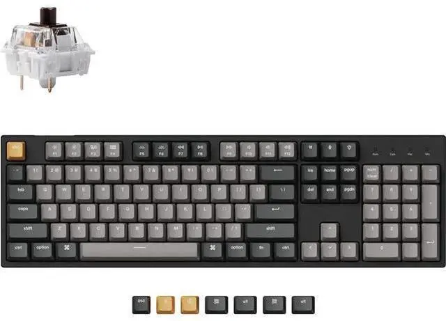 Main image of Keychron C2 Pro Wired Custom Mechanical Keyboard Full Size Layout QMK/VIA Programmable Macro RGB Backlit with Hot-Swappable Keychron K Pro Brown Switch OEM Profile PBT Keycaps for Mac Windows Linux