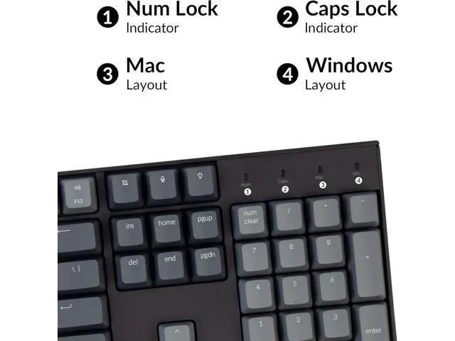 Alt view image 6 of 7 - Keychron K10 Full Size Layout RGB Backlit Hot-Swappable Mechanical Gaming Keyboard for Mac Windows, Multitasking 104-Key Bluetooth Wireless/USB Wired Computer Keyboard with K Pro Red Switch