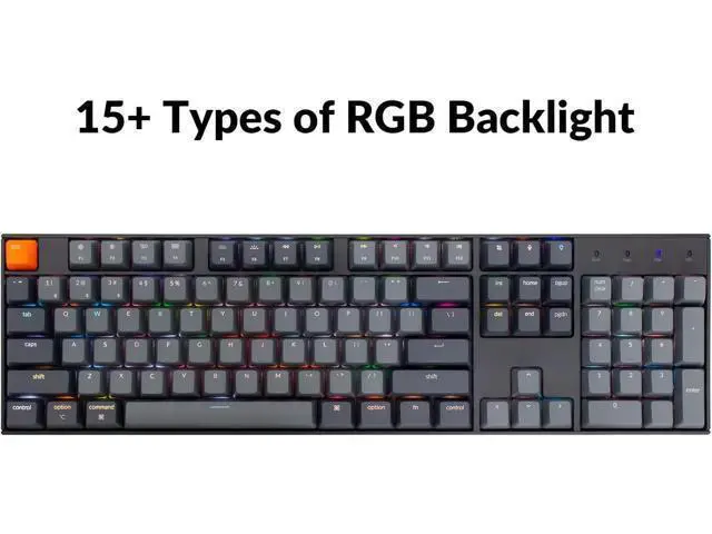 Alt view image 7 of 7 - Keychron K10 Full Size Layout RGB Backlit Hot-Swappable Mechanical Gaming Keyboard for Mac Windows, Multitasking 104-Key Bluetooth Wireless/USB Wired Computer Keyboard with K Pro Red Switch
