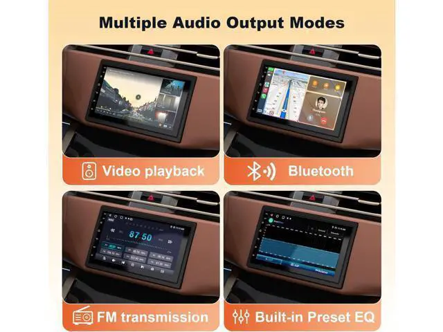 Alt view image 7 of 7 - Wireless Double Din Car Stereo with Bluetooth, Wireless CarPlay and Android Auto, Backup Camera, GPS Navigation, Free APK Download and Deletion, FM, Voice Control, Mirror Link (9"-4G+64G)