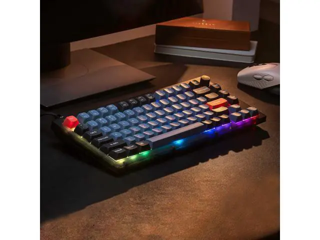 Alt view image 5 of 7 - Keychron V1 Wired Custom Mechanical Keyboard Knob Version, 75% Layout QMK/VIA Programmable with Hot-swappable Keychron K Pro Brown Switch Compatible with Mac Windows Linux (Frosted Black-Translucent)