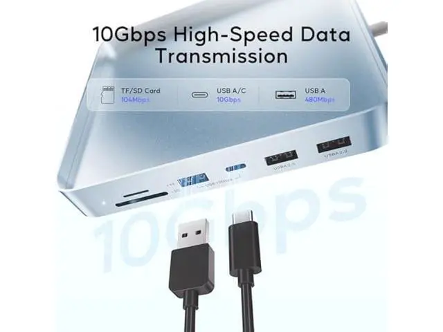 Alt view image 4 of 5 - USB C HUB for iMac 24 inch 2021/2023/2024, PULWTOP USB Hub Adapter iMac Accessories for iMac M1/M3/M4 with USB C 10Gbps 3*USB A SD/TF, Docking Station Support Expand M.2 SSD (Not Included),Blue