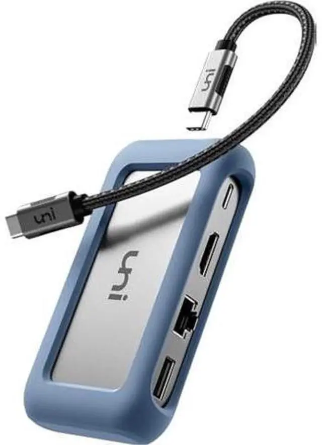 Main image of uni USB C Hub Multiport Adapter with Detachable Cable, 8-in-1 USB C Hub with 4K HDMI, 1Gbps Ethernet, SD Card Reader, 100W PD, Compatible for MacBook Pro 2023, iPad Pro 2023, Galaxy S24/S23 & More