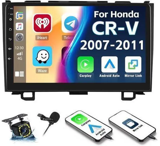 Main image of Car Stereo MP5 Player for Honda CRV 2007-2011 Car Radio with Apple Carplay Android Auto Mirror Link, 9" Touch Screen Radio with Bluetooth Backup Camera FM SWC Dual USB Input