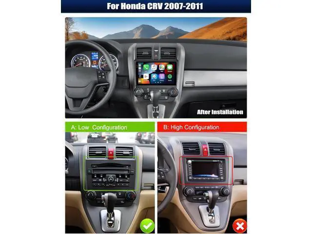 Alt view image 2 of 7 - Car Stereo MP5 Player for Honda CRV 2007-2011 Car Radio with Apple Carplay Android Auto Mirror Link, 9" Touch Screen Radio with Bluetooth Backup Camera FM SWC Dual USB Input
