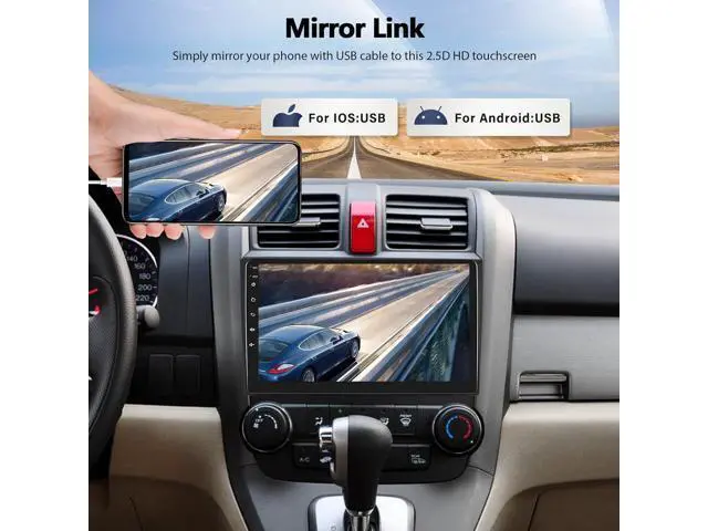 Alt view image 4 of 7 - Car Stereo MP5 Player for Honda CRV 2007-2011 Car Radio with Apple Carplay Android Auto Mirror Link, 9" Touch Screen Radio with Bluetooth Backup Camera FM SWC Dual USB Input