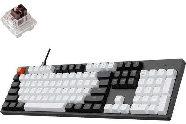 Main image of Keychron C2 Full Size 104 Keys Wired Mechanical Gaming Keyboard for Mac Layout, Gateron G Pro Brown Switch/White LED Backlight/Double Shot ABS Keycaps/USB C Computer Keyboard for Windows Laptop