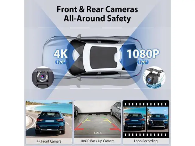 Alt view image 4 of 7 - 10.26" Wireless CarPlay Screen for Car: 4K Dash Cam & 1080P Backup Camera, Portable Touchscreen Car Stereo for Apple Carplay & Android Auto, GPS Navigation, Mirror Link, BT, FM, Voice Control
