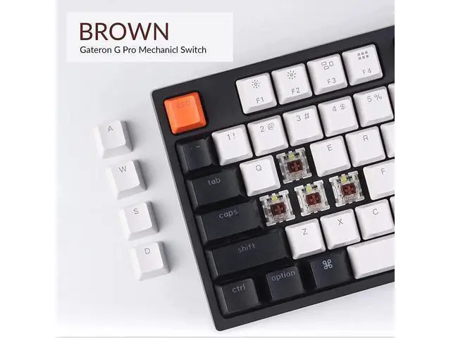 Alt view image 7 of 7 - Keychron C1 87 Key TKL Wired Mechanical Keyboard for Mac Windows, 80% Layout Gateron Brown Switch White LED Backlit Double-Shot ABS Keycaps, USB-C Gaming Keyboard for Gamer/Typists/Office