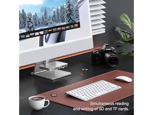 Alt view image 5 of 5 - Minisopuru iMac Hub - Compatible with iMac 24 inch M1/M3/M4 and Studio Display 27 inch, Accessories Support Max 10Gbps M.2 SSD (SSD Not Included), USB A/C 10Gbps, SD/TF, Silver.