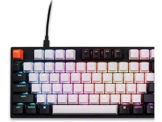 Alt view image 2 of 7 - Keychron C1 Mac Layout Wired Mechanical Keyboard, Gateron G Pro Red Switch, Tenkeyless 87 Keys ABS keycaps Computer Keyboard for Windows PC Laptop, RGB Backlight, USB-C Type-C Cable