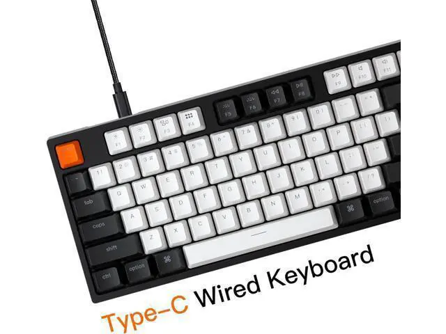 Alt view image 4 of 7 - Keychron C2 Full Size Wired Mechanical Keyboard for Mac, Hot-swappable, Gateron G Pro Brown Switch, RGB Backlight, 104 Keys ABS keycaps Gaming Keyboard for Windows, USB-C Type-C Braid Cable