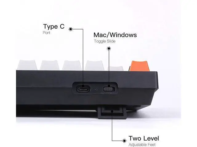 Alt view image 3 of 7 - Keychron C1 Mac Layout Wired Mechanical Keyboard, Gateron G Pro Red Switch, Tenkeyless 87 Keys ABS keycaps Computer Keyboard for Windows PC Laptop, RGB Backlight, USB-C Type-C Cable