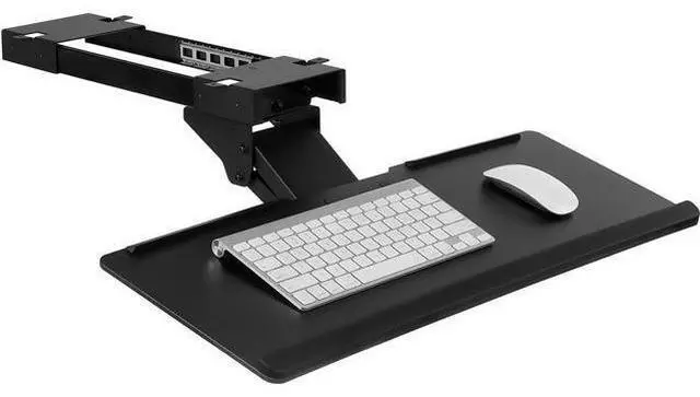 Main image of Mount-It! Keyboard Tray Under Desk, Full Motion Computer Keyboard and Mouse Tray, Slide Out Ergonomic Keyboard Drawer with Gel Wrist Pad, 26" Wide, Tilt, Swivel and Height Adjustment, Black