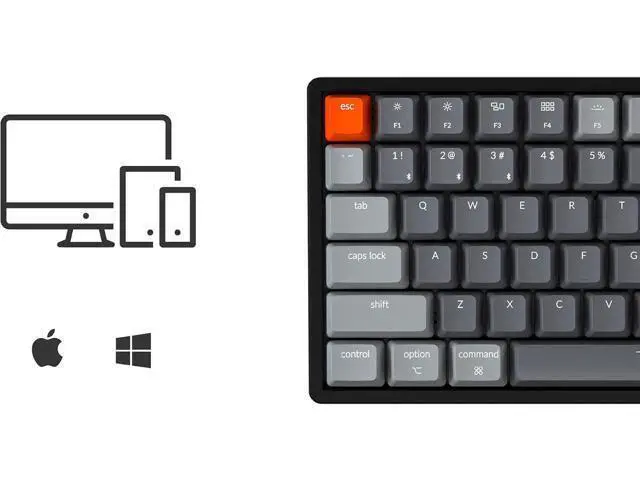 Alt view image 4 of 7 - Keychron K4 RGB Hot Swappable Mechanical Keyboard, 96% Layout Bluetooth Wireless/USB Wired Computer Keyboard with Gateron G Pro Red Switch Aluminum Frame for Mac Windows-Version 2
