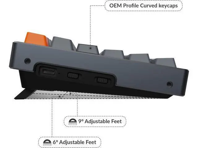 Alt view image 6 of 7 - Keychron K4 RGB Hot Swappable Mechanical Keyboard, 96% Layout Bluetooth Wireless/USB Wired Computer Keyboard with Gateron G Pro Red Switch Aluminum Frame for Mac Windows-Version 2