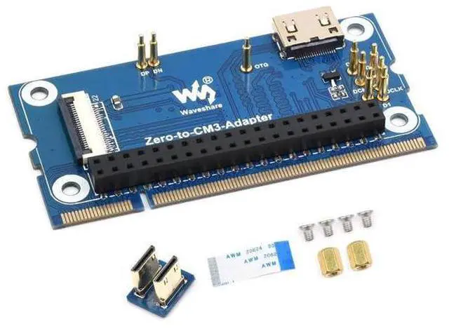 Main image of Pi Zero 2 W to CM3 / CM3+ Adapter, Based on Raspberry Pi 2W, Alternative Solution for Raspberry Pi CM3 / CM3+, Include Mini HDMI Adapter, FFC Cable etc.