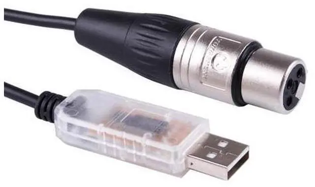 Main image of USB to DMX512 3PIN XLR Interface Adapter/dongle Computer PC Stage Light Controller Dimmer USB to DMX RS485 Serial Converter Cable (Length:16ft)