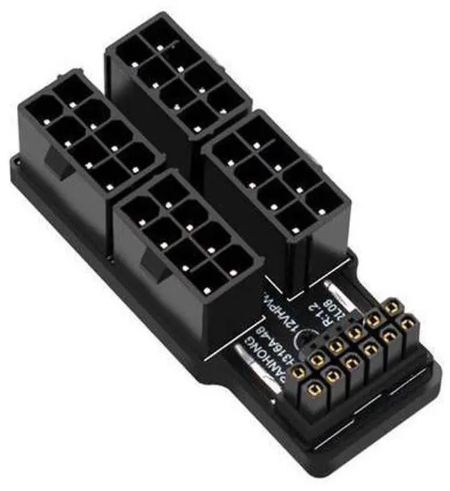 Main image of 12VHPWR ATX3.0 PCI-E 5.0 Power Modular Adapter to Four ATX 8P Down Angled 90 Degree for 4080 5090TI 16Pin 12+4P Graphics Card