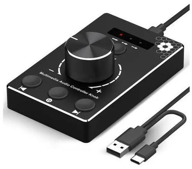 Main image of USB Volume Knob with 1.5m Cable, One-Click Mute Button and 3 Modes External Volume Control for Speakers, PC Media Controller for Win 7/8/10/Mac
