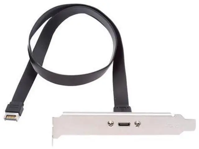 Main image of 20Gbps USB 3.2 20Pin Front Panel Header Type-E IDC to USB-C Type-C Female Extension Cable with Panel Mount Screw