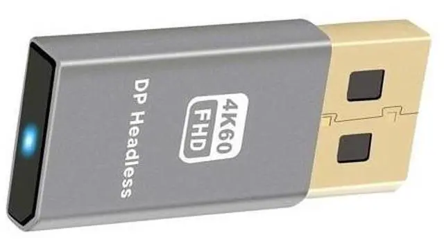 Main image of DP Virtual Display 4K60HZ Dummy Plug Headless Ghost Emulator Displayport Active Adapter Silver