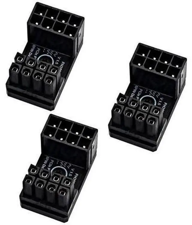 Main image of PH38 CPU 8P Power Adapter with Heatsink Male to Female Header 180 Degree Socket Buckle for Desktop Chassis CPU Wiring Beautification (PH38B-C2 Black, 3pcs)