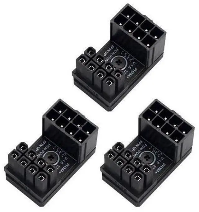 Main image of PH38 CPU 8P Power Adapter with Heatsink Male to Female Header 180 Degree Socket Buckle for Desktop Chassis CPU Wiring Beautification (PH38A-C2 Black, 3pcs)