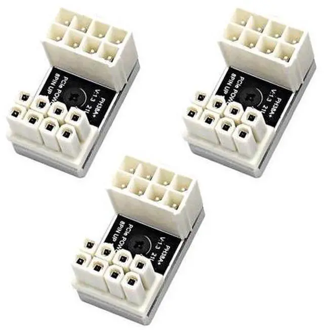 Main image of PH38 CPU 8P Power Adapter with Heatsink Male to Female Header 180 Degree Socket Buckle for Desktop Chassis CPU Wiring Beautification (PH38A-C2 Silver, 3pcs)