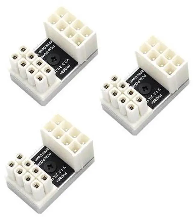 Main image of PH38 CPU 8P Power Adapter with Heatsink Male to Female Header 180 Degree Socket Buckle for Desktop Chassis CPU Wiring Beautification (PH38B-C2 Sliver, 3pcs)