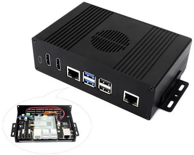 Main image of Gigabit ETH PCIe Case for Raspberry Pi 5, with Dual HDMI Ports, Support Dual 4K Video Output, Aluminum Alloy Case with PCIe to Gigabit ETH Adapter, Support PCIe Extending to Gigabit Ethernet Port