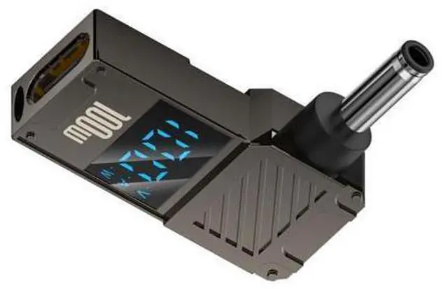 Main image of Type-C Adapter USB Female Input to DC 4.5x3.0mm Male Plug Output with Smart LED Display Power 20V 5A PD Charge 100W 65W Adapter Compatible with Laptop XPS12 XPS13 XPS15 7572 5568 3458 3468 3459 3465