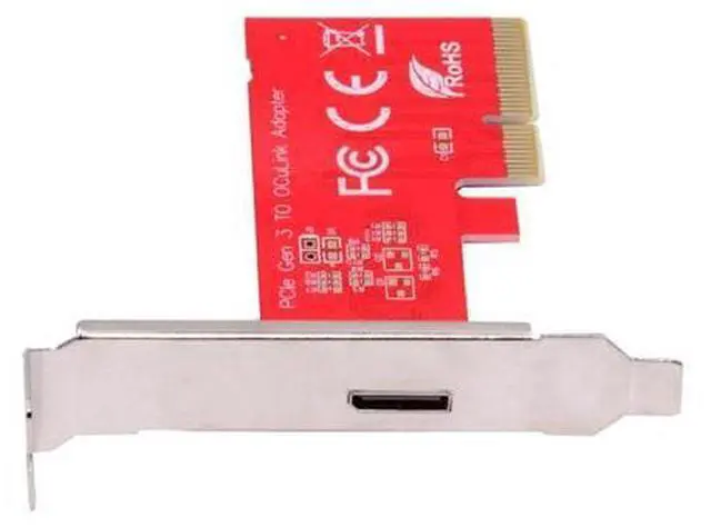 Main image of PCI-E 3.0 Express 4.0 x4 to Oculink External SFF-8612 SFF-8611 Host Adapter for PCIe SSD with Bracket