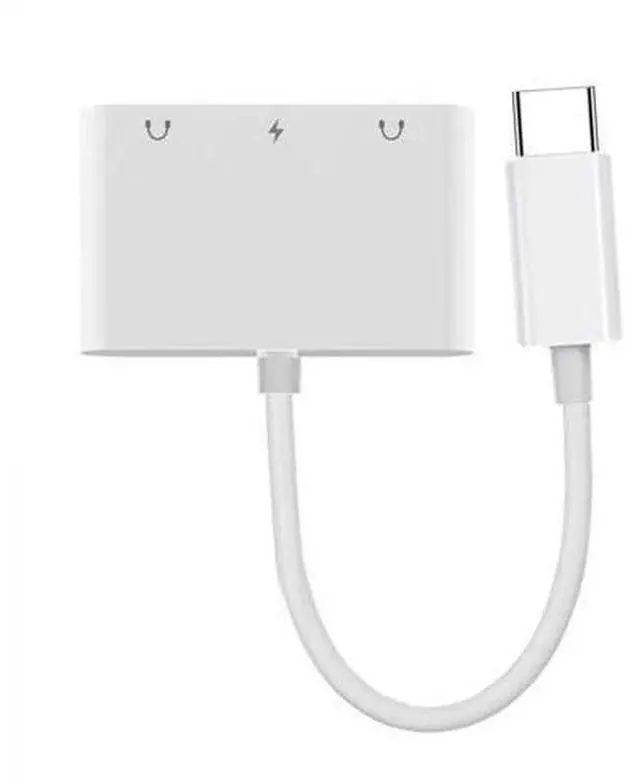Main image of 5Gbps USB-C Type C Male to Dual 3.5mm Audio AUX & MIC Sound Card with PD Power Charge Adapter Compatible with Laptop Tablet Phone
